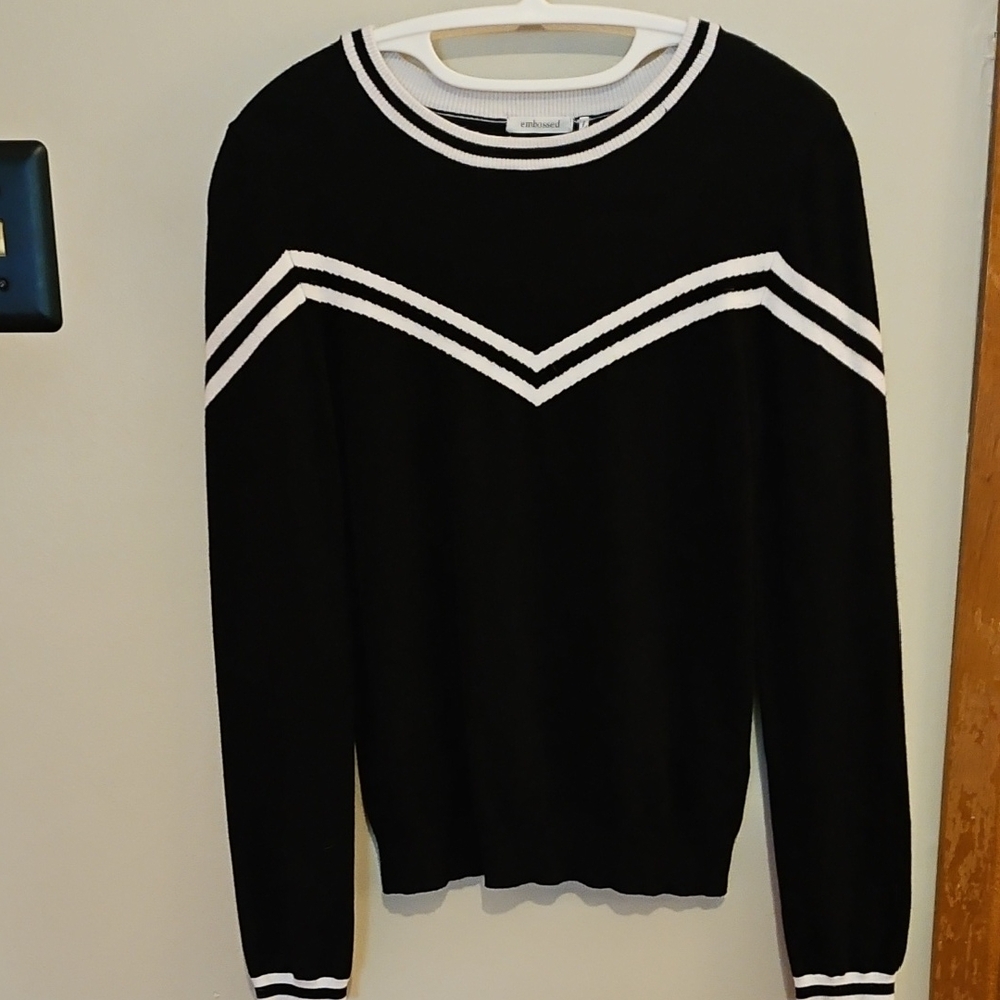 Embossed Chevron Sweater